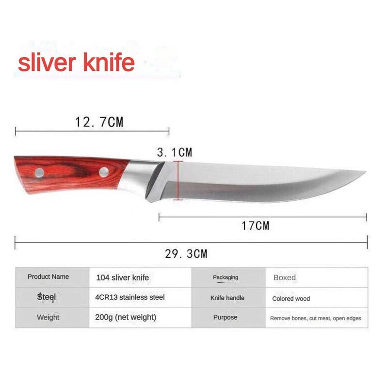 Product Introduction of Set Pisau Dapur Keluli Tahan Karat Pisau Daging Jepun Pisau Daging Pisau Chef Kitchenware Knife 7