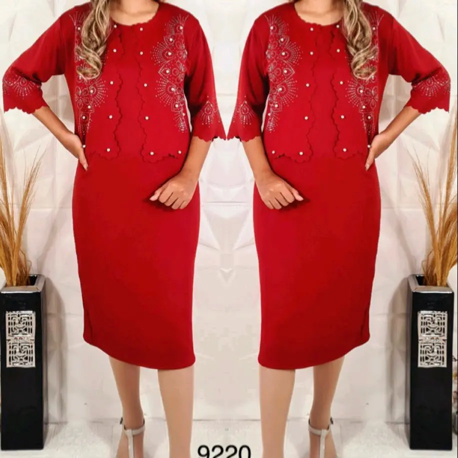 Dress 9220 *ROMPI LEPAS* Size M&XL  Mat : Scuba import + Brukat Import