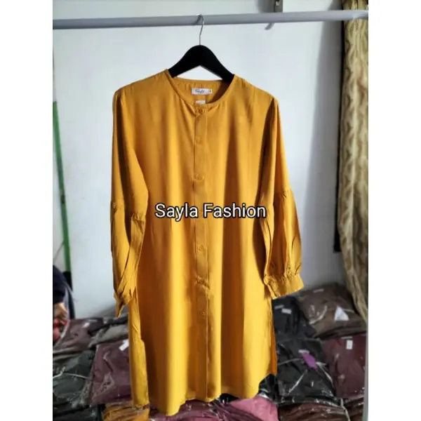 Najwa Long Tunik Katun Rayon Polos Premium Wanita Jumbo 5