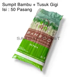 Sumpit Bambu + Tusuk Gigi 50 Pasang / Sumpit Panda 50Psg