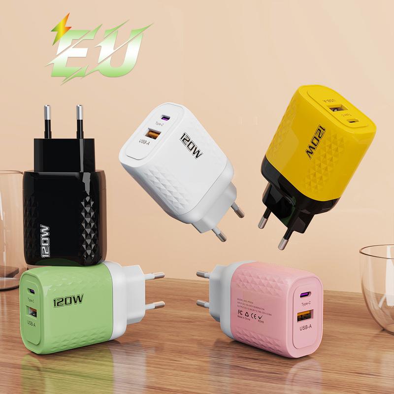Product Introduction of Bộ sạc USB C, 120W, Sạc nhanh, Bộ sạc điện thoại Type C PD, Thích hợp cho tất cả điện thoại thông minh, QC3.0, Bộ sạc nhanh treo tường, Có phích cắm Anh, EU và Hoa Kỳ, Năm 2024, [Thanh Toán Khi Nhận Hàng] 11