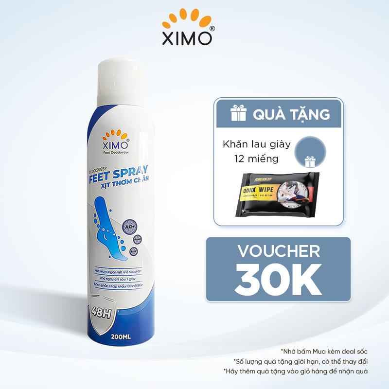 [Tặng quà 99k] Combo Xịt Thơm Chân Ximo 200ml giúp khử mùi hôi chân và khử mùi giày ngăn tiết mồ hôi và vi khuẩn gây mùi, Đường