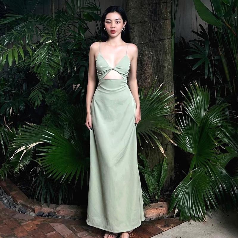 Đầm 2 dây xoắn ngực (Có Mút)