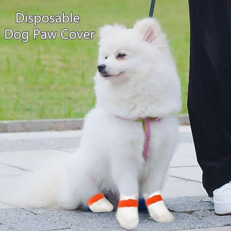 Product Introduction of thingin 40pcs Portable Disposable Dog Shoe Covers Non-slip Dog Paw Protection Dog Paw Cover Bag Pet Supplies Waterproof Walking Dog Socks for Outdoor 16