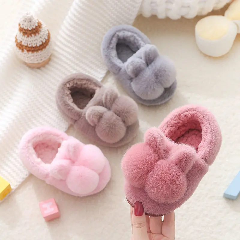 Dép Bông Cho Trẻ Em, Thích Hợp Cho Mùa Thu Và Mùa Đông, Sử Dụng Trong Nhà, Thiết Kế Hoạt Hình Dễ Thương, Không Trơn Trượt, Phù Hợp Cho Bé Trai Và Bé Gái, Quấn Mắt Cá Chân Lông Động Vật, Giày Bông, Cho Trẻ Em 7