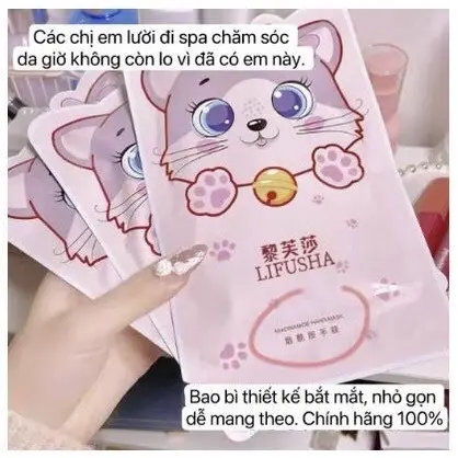 ￼Mặt Nạ Ủ Tay Con Mèo Hand Mask Cấp Ẩm Dưỡng Trắng Làm Mềm Da Tay