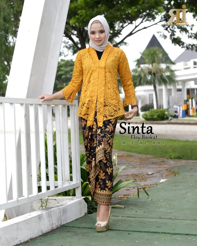 SET KEBAYA KONDANGAN WARNA KUNING TERBARU SINTA 2022 / KEBAYA PESTA / ATASAN KEBAYA SET WANITA REMAJA 0