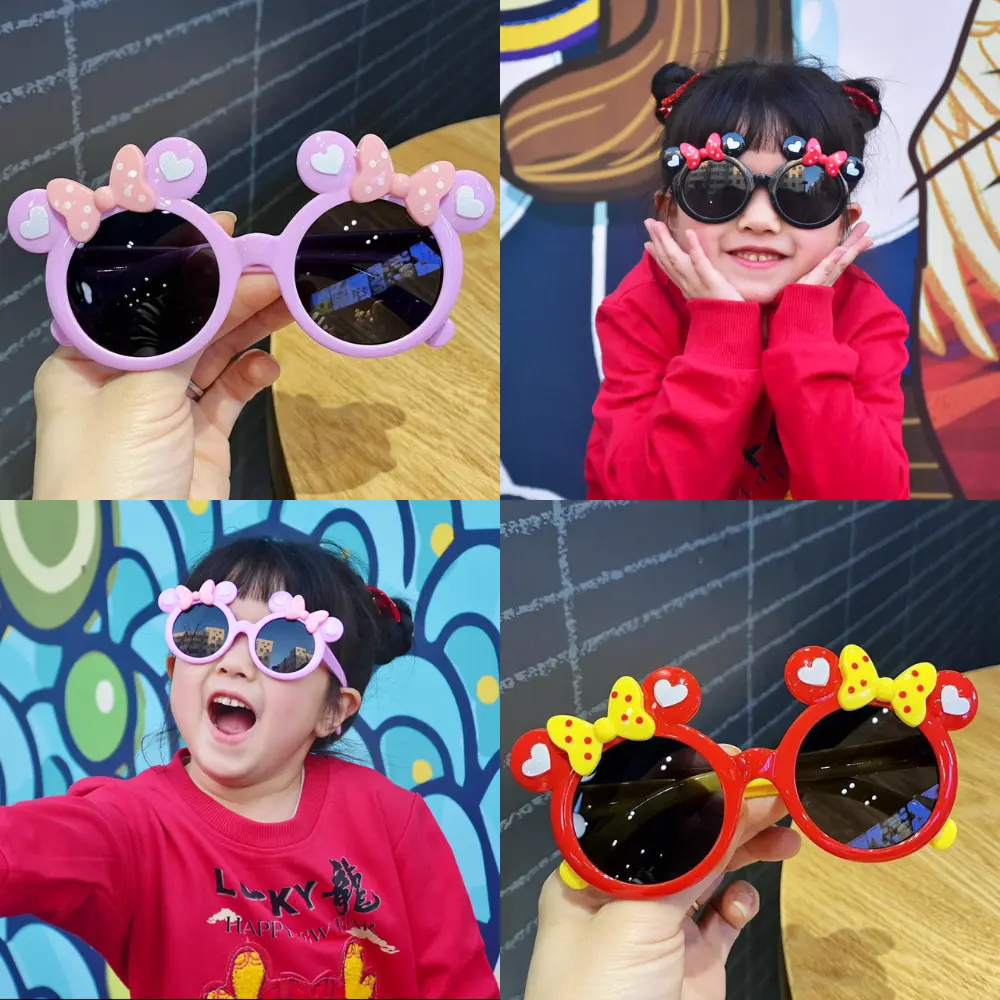 Kính Râm Trẻ Em, Dành Cho Bé Gái, Thiết Kế Mickey Hoạt Hình Dễ Thương, Kính Râm Cho Bé, Chống Tia Cực Tím, Kính Che Nắng Cho Bé Gái, Dễ Thương