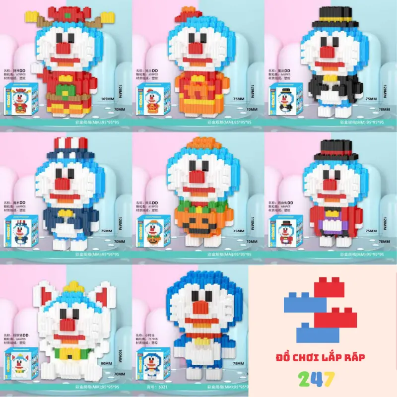 Mô hình Đồ chơi Lắp ráp DOREMON,Doremi,NOBITA,Xuka,Chaien,Xeko,Chaiko. Bộ đồ chơi lắp ráp Doremon và những người bạn. 8
