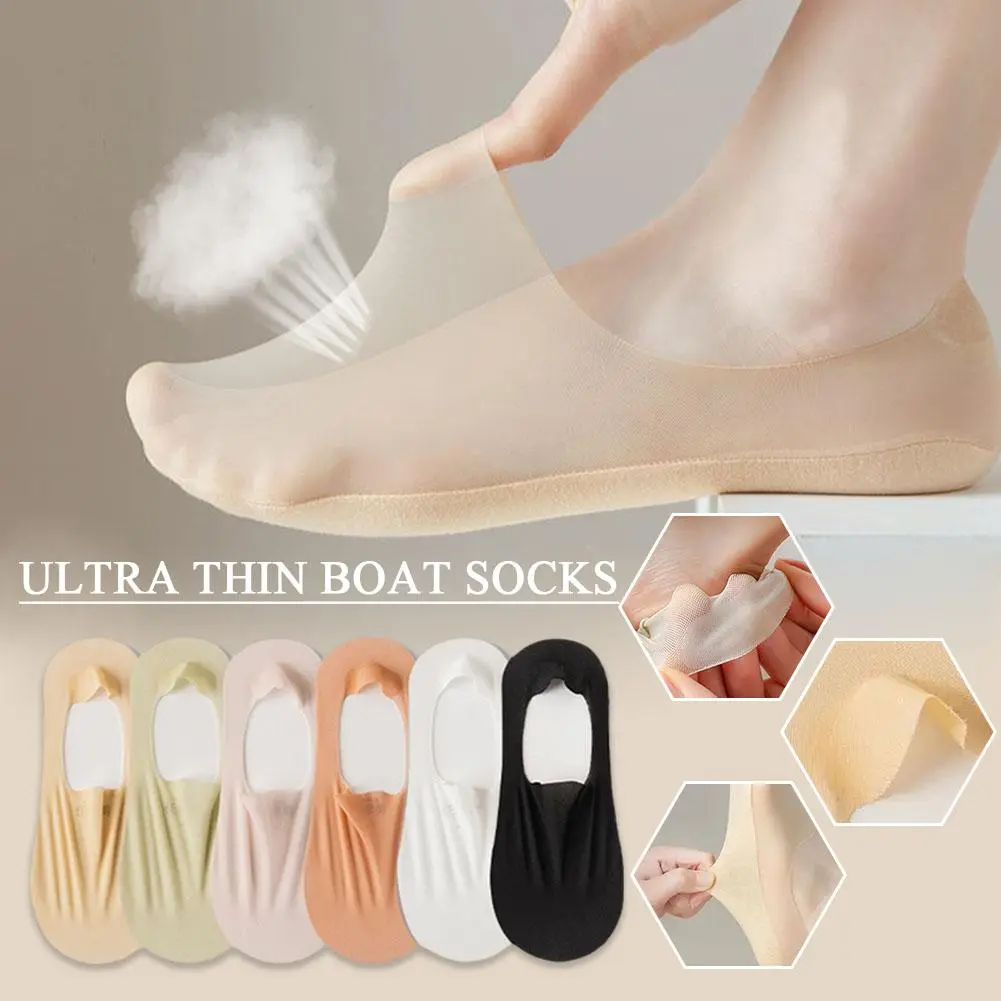 Women Invisible Socks  Hollow Mouth Invisible Liner Socks Lightweight Breath Non-falling Spring Summer Thin Short Socks