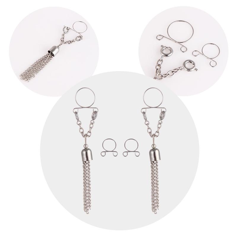 Product Introduction of Tassel Nipple Ring New Nipple Ring Tassel Chain Fake Nipple Ring Breast Jewelry Body Piercing Jewelry 6