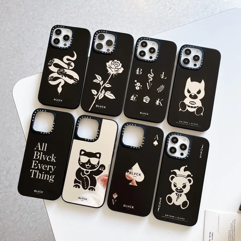 BLVCK Ace Spades Joker Bear Casetify Mirror Phone Case Suitable
