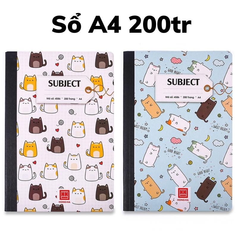  Sổ Hồng Hà A4 kẻ ngang 200   300 trang giá rẻ  cute  giấy dày  dán gáy - 1 quyển - màu ngẫu nhiên đồdùn g tuidung tailieu 