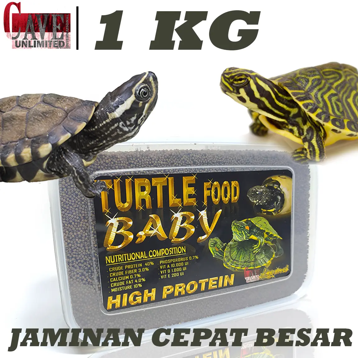 1KG MAKANAN PELET BABY KURA KURA BRAZIL RES AMBON ALIGATOR HI PROTEIN JAMINAN CEPAT BESAR