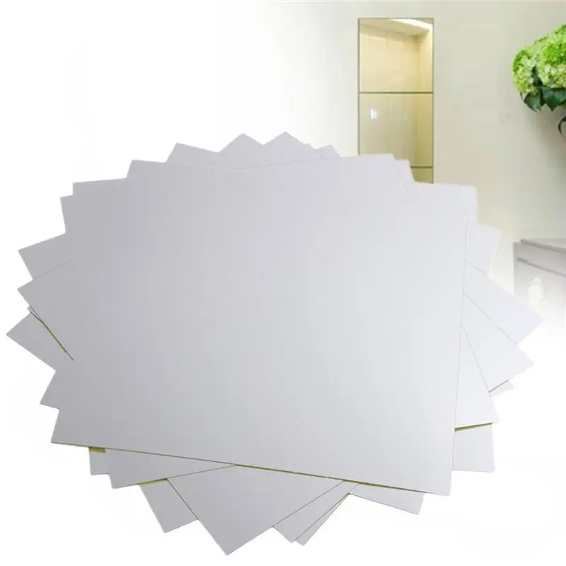 PROMO 9 PCS  - Stiker Cermin Dinding Anti Pecah Tempel Persegi Rectangular 15X15cm Kotak Mirror Wall Decoration PVC 4