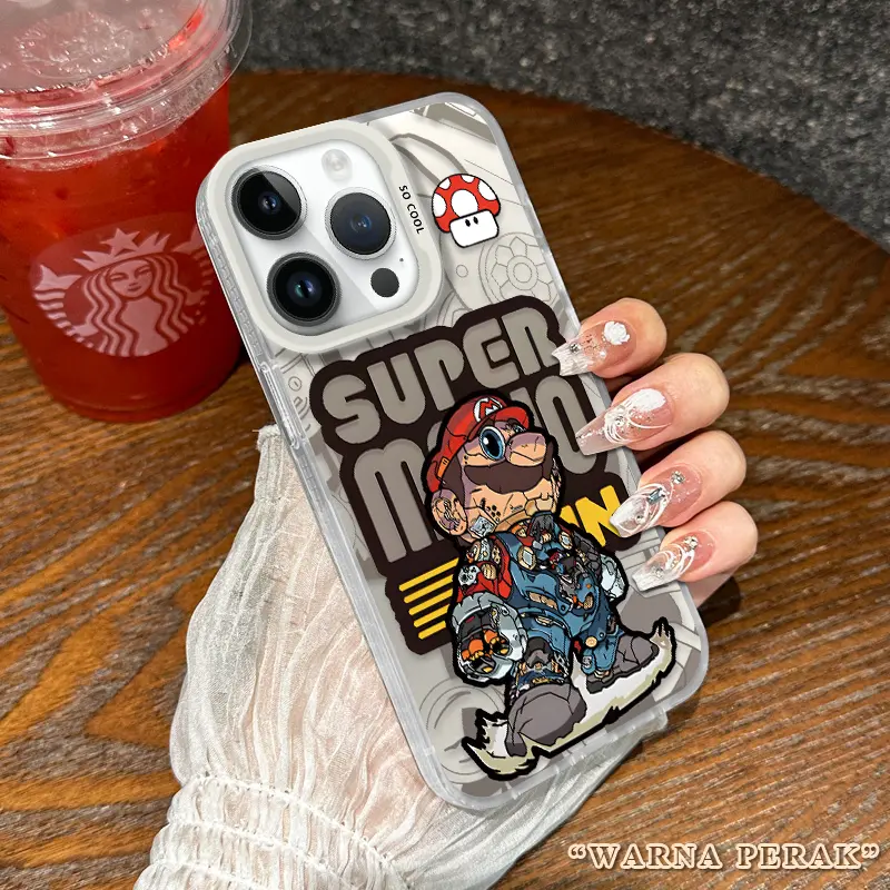 Casing hp OPPOA74(4G)/F19(4G)/F19S/A95(4G)/RENO6LITE(4G) case Mario Merek trendi Kartun Menjual seperti kue panas Senior Baru Model pria Scrub laser Semua termasuk kerak Casing ponsel 2