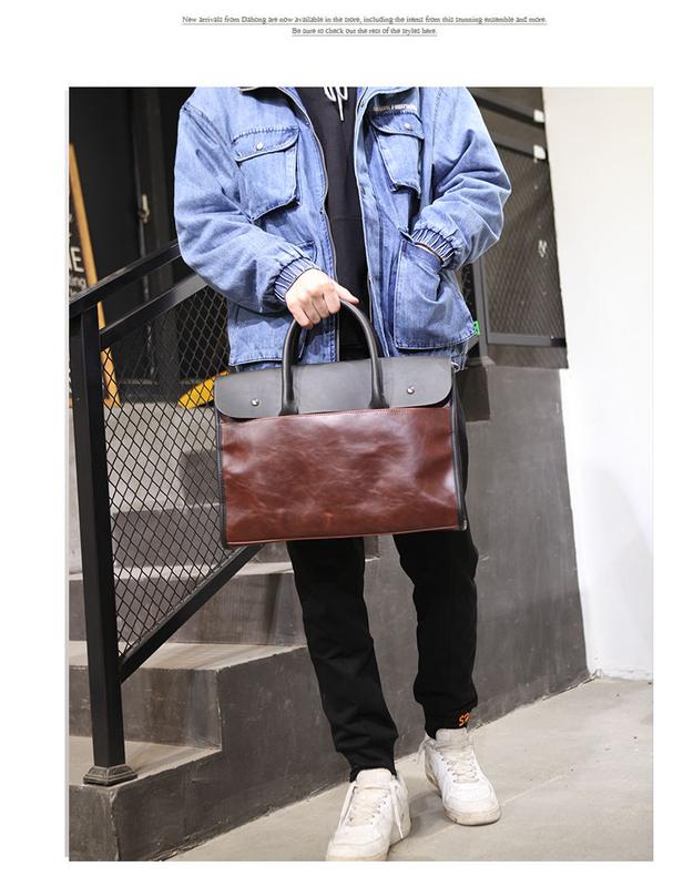 Product Introduction of Fashion Trendy Men's Shoulder Bag Trendy Men's Briefcase Briefcase Ol Men's Handbag New Crossbody Bag 14