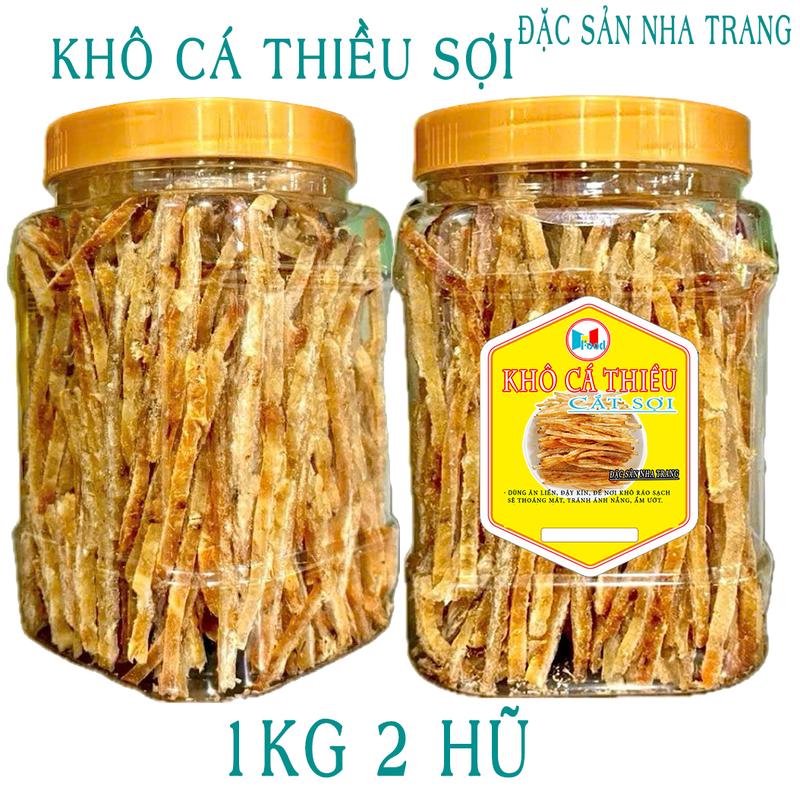 Hũ Vuông 1KG Khô Cá Thiều - Cá Thiều Cắt Sợi Tẩm Gia Vị Ăn Liền