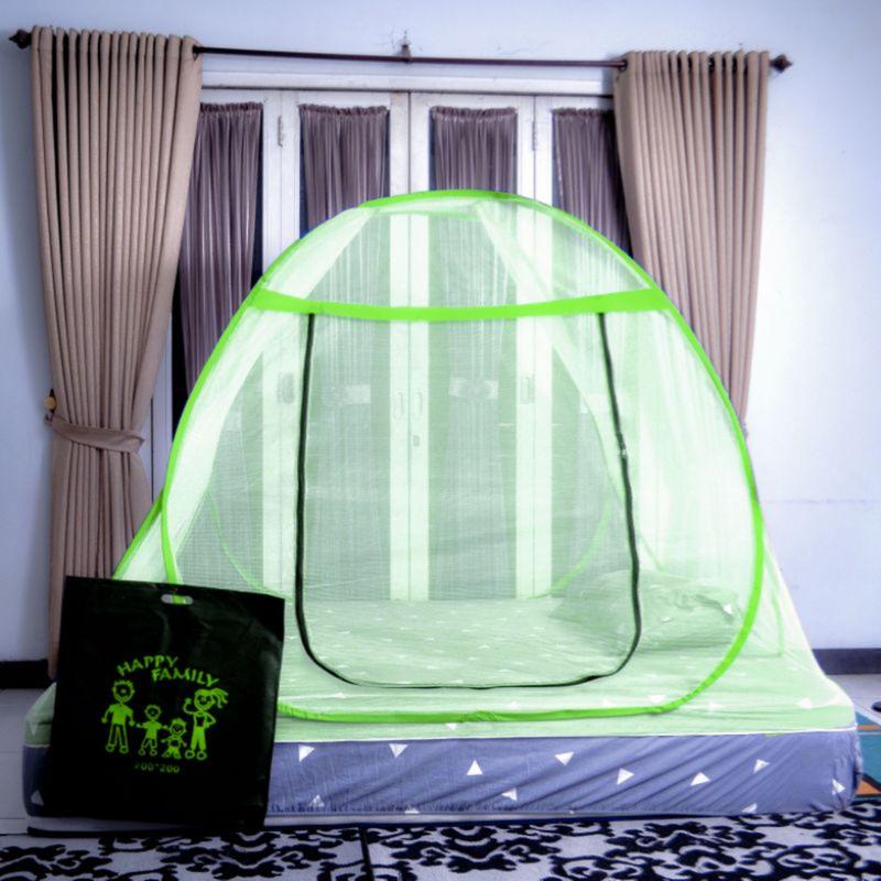 Product Introduction of KELAMBU LIPAT KELAMBU TIDUR KELAMBU TEMPAT TIDUR 150X200 180X200 200X200 CM Kelambu pengantin Selambu lipat jumbo anti nyamuk Ritsleting Pencegahan Serangga Berpori Hijau Biru 35