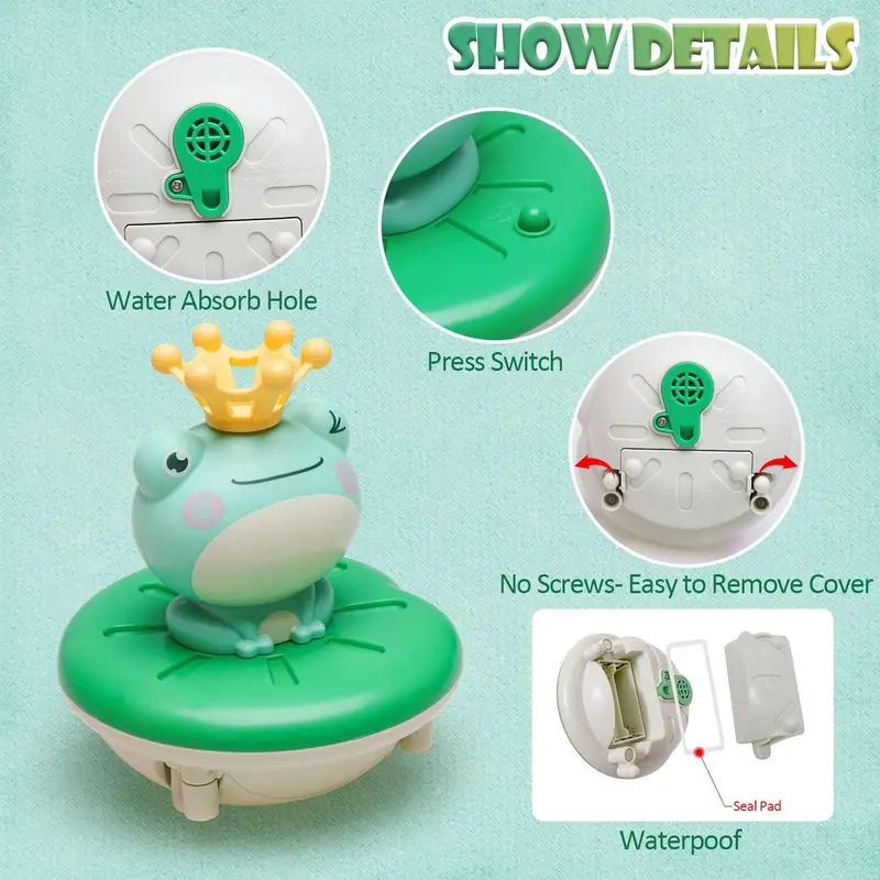 Frog Design Bath Toy, Water Sprinkler Baby Bathing Toy, Fun Bathtub Toy for Kids, Baby Toys, Bathing Supplies, Valentine's Day Gift, Bathroom Decor Ideas 7