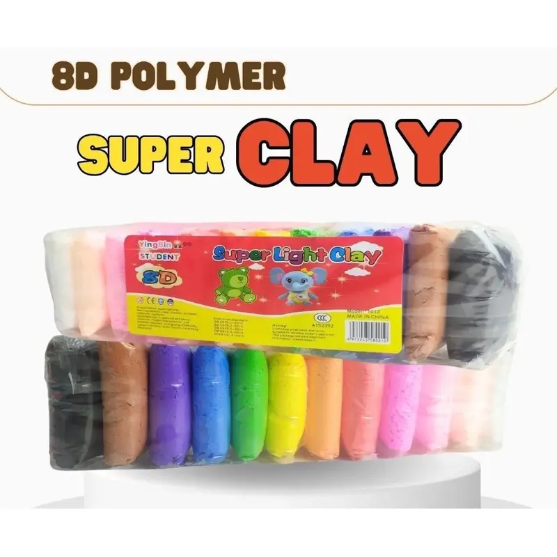 PGTOYS - Mainan Edukasi Anak Clay Polymer Super 8D 1 Pack isi 12 Warna Lilin Plastisin Mainan Sensory Motorik Buah 8