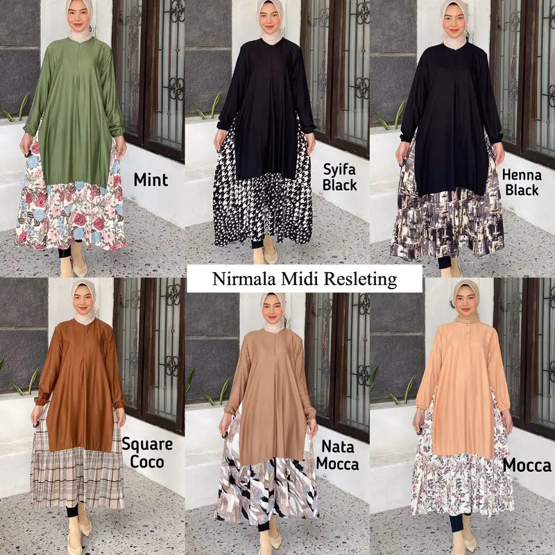 Nirmala Maxy dan Midi Dress - Gamis Twill Rayon Lebaran 1