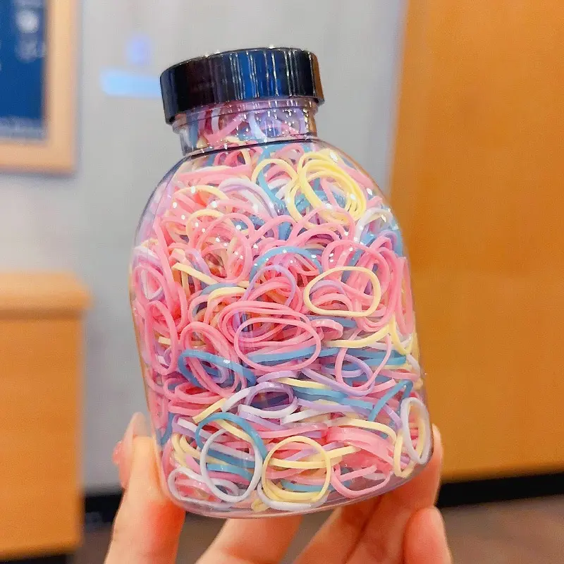 Dây Buộc Tóc Cho Trẻ Em, 1000 Chiếc, Màu Pastel Dễ Thương, Phong Cách Hàn Quốc, Scrunchie Không Gây Hại, Phụ Kiện Tóc Bé Gái Thời Trang 3