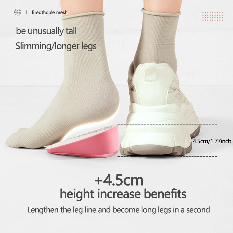 Silicone Height Increasing Insoles, 1 Pair Soft Elastic Breathable Comfortable Shoes Insoles, Invisible Half Pads for Women & Men 4