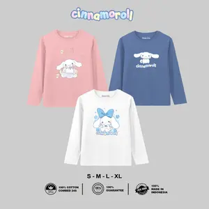 Nayla Kids Baju Anak Perempuan Kaos Lengan Panjang Bahan katun combed 24s Motif Cinnamoroll