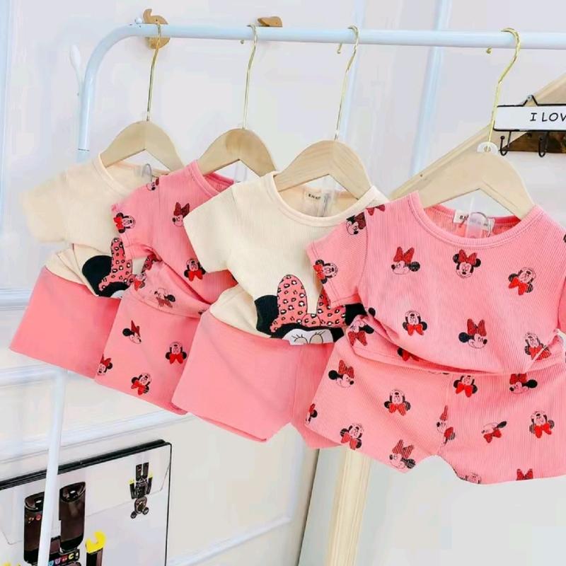 Combo 2 bộ quần áo cọc tay cho bé gái từ 6-16 kg 0