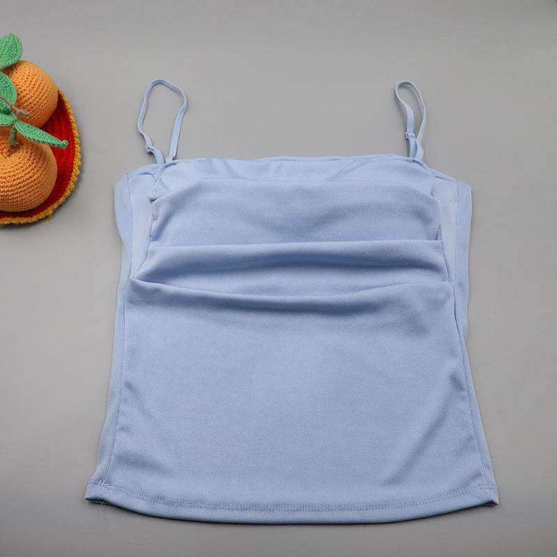 Product Introduction of Women's Pleated Suspender Vest with Chest Pad Tube Top Bottoming Top 9