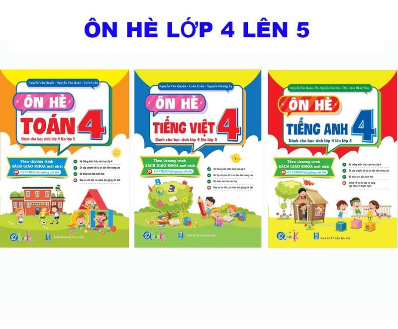 Sách - Combo 3 cuốn Ôn Hè Toán, Tiếng Việt, Tiếng Anh 4 - Chương Trình Mới - Dành cho học sinh lớp 4 lên 5