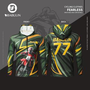 BABULIN Motorcycle Hoodie Jersey for Men Long Sleeve | Motocross Riding Shirt Sports Wear Summer Riding