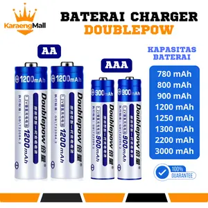 KaraengMall Baterai Cas AAA AA Isi Ulang Charge Battery Recharge DOUBLEPOW 780 -3000 mAh Nimh 1,2 V