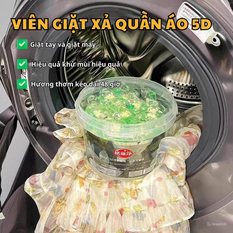 Hộp 50 Viên Giặt Quần Áo 5D Đánh Bay Mọi Vết Bẩn Lưu Hương Dài Lâu Giặt Máy Và Giặt Tay 3