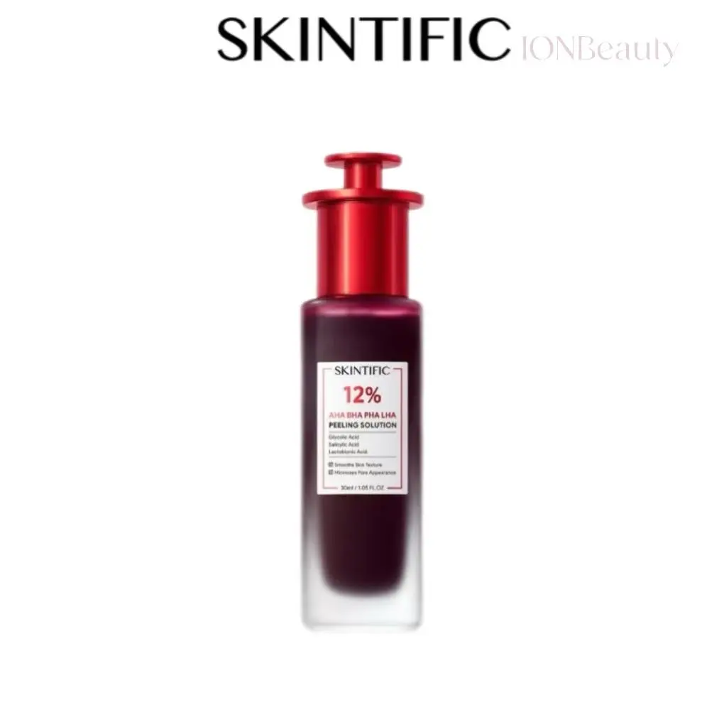 In Stock- SKINTIFIC 12% AHA BHA PHA LHA Peeling Solution Serum 30ml Whitening Brightening for Dark Spot Acne-pron