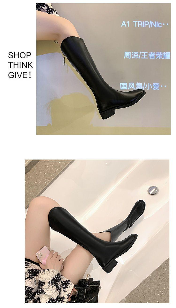 Product Introduction of Bốt Cao Bồi Phương Tây Cho Nữ, Bốt Dưới Đầu Gối, Bốt Hiệp Sĩ Cắt Chữ V Mới, Bốt Cao Đến Đầu Gối Giảm Béo, Mùa Thu Và Mùa Đông 4