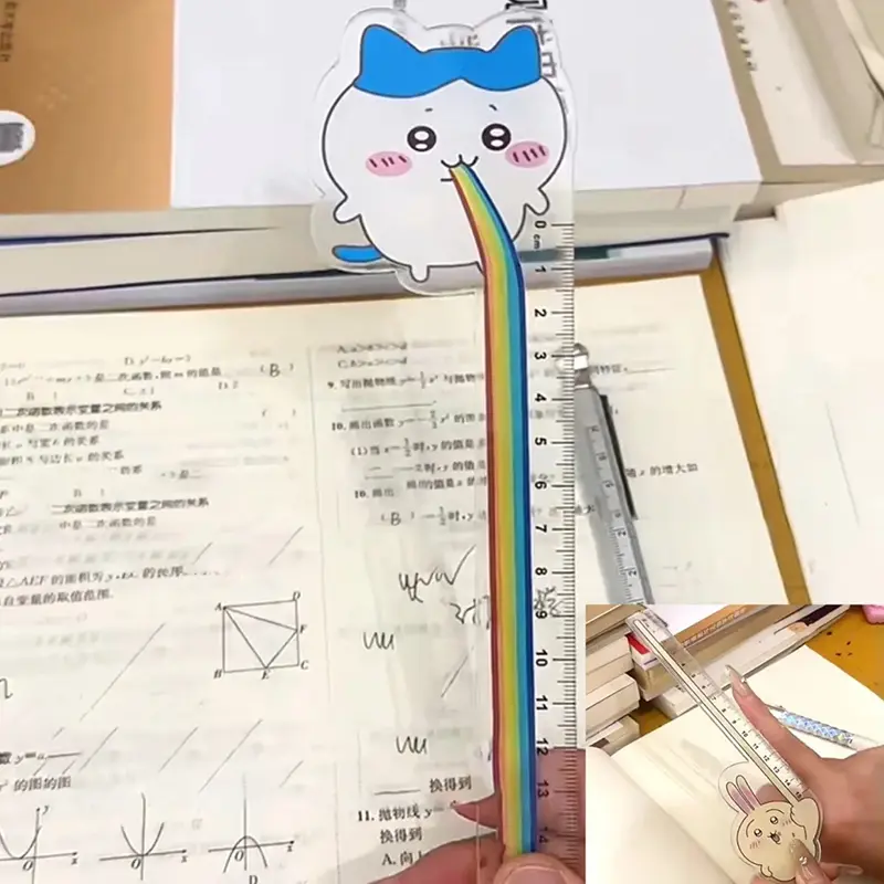 Thước Nhập Khẩu Anime, Dễ Thương Và Sáng Tạo, Thước Nhựa Hoạt Hình Vui Nhộn, Thước Kawaii Thời Trang, Thích Hợp Cho Học Sinh, Văn Phòng Phẩm Và Đồ Dùng Văn Phòng 5