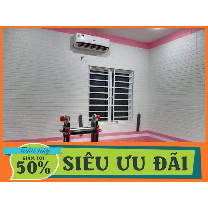 COMBO 10 Miếng Xốp dán tường 3D khổ 70x77cm giả gạch phủ bóng chống bẩn, mặt sau có sẵn keo 3