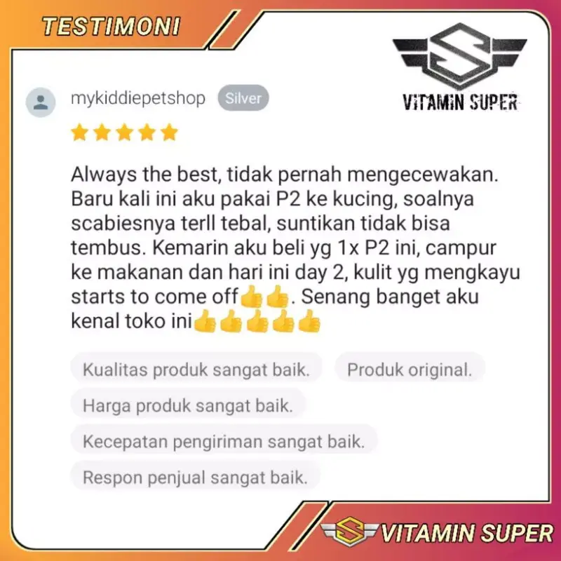 Vitamin Kucing Anti Parasit P2   Obat Scabies, Jamuran, Abses, Kutuan, Cacingan, Gatal-gatal, Ketombe, Tungau, earmeat dan Masalah Kulit 4