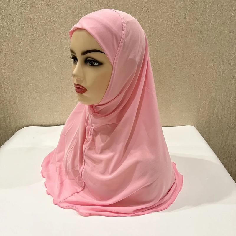 Product Introduction of Ramadan Headscarf Children's Scarf Girl 7 to 12 Years Old Muslim Islamic Shawl Soft Stretch Headscarf Malaysian Girl Children's Headscarf 23