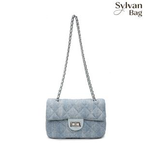 กระเป๋าสะพายไหล่, กระเป๋าสะพายข้าง, กระเป๋าผ้าเดนิม, กระเป๋าขนาดเล็กประณีต, กระเป๋าห่วงโซ่, ทันสมัยและหลากหลาย, สไตล์เกาหลี, สำหรับผู้หญิง hand  bag suede  bag shoulder  bag