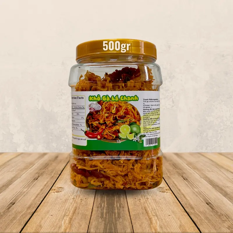 Khô Gà Lá Chanh, Khô gà bơ tỏi Loại 1 Siêu Ngon Hộp 500GR - Sản Phẩm Đạt Tiêu Chuẩn Vệ Sinh An Toàn Thực Phẩm khô  galachanh 3