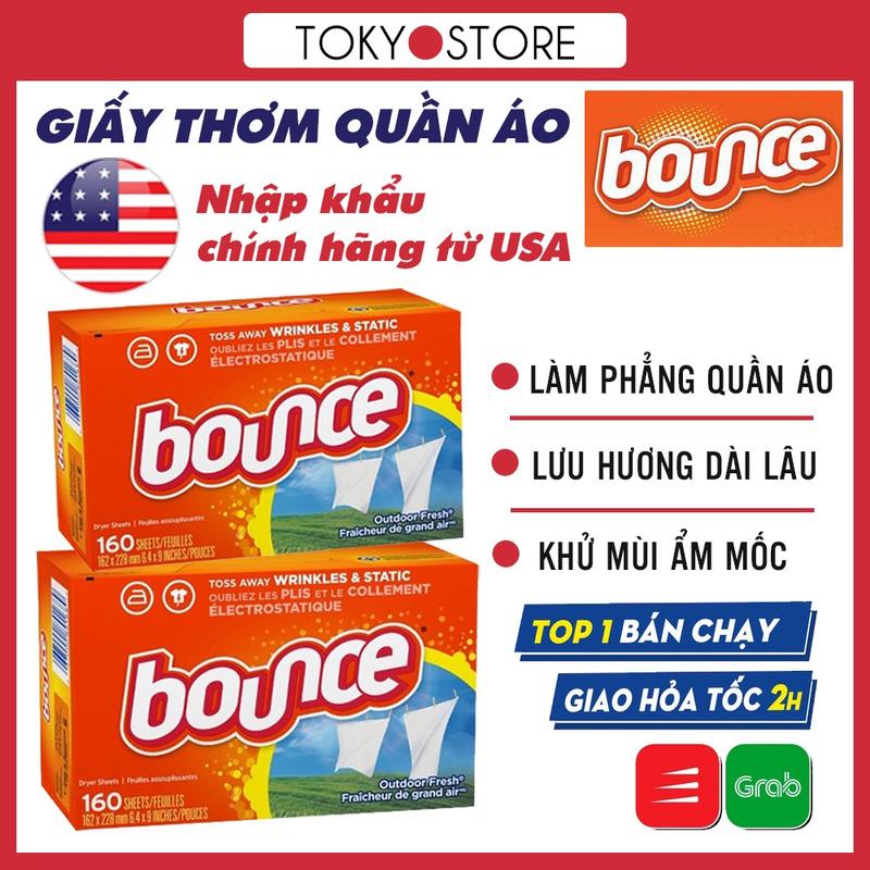Giấy thơm quần áo Bounce Mỹ 320 tờ Nguyên Hộp - Làm thơm quần áo và loại bỏ mùi ẩm mốc, hương Hoa oải hương Dầu Thơm Phòng Dầu Thơm