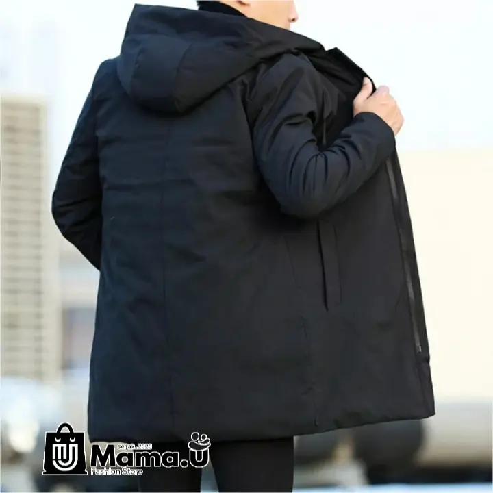Jaket Jubah Pria Korea Casual Jumbo Jacket Anime Keren Kekinian Hitam Katun Panjang Tebal Oversize Navy Custom  Formal Simple  Blazer Cowok musim dingin  Kantor 3