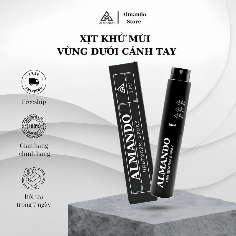  Xịt khử mùi hôi Nách Almando 10ml giúp làm thơm ngăn tiết mồ hôi  giữ cho vùng da dưới cánh tay khô thoáng 48h 