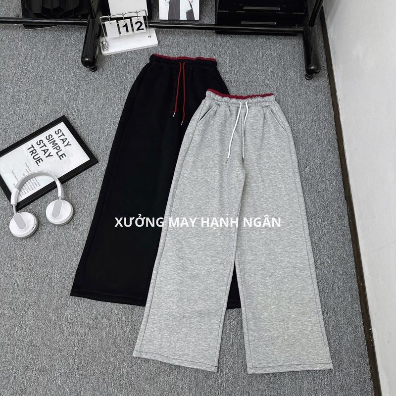  CÓ FORM NẤM - NỈ LÓT LÔNG  Quần Suông Nỉ Lót Lông  Dày Ấm Mặc Mùa Đông Dành Cho Nữ Nhung Voi Pants Women quan  ong  suong quânsuong  cap  cao 