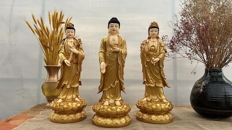 Product Introduction of Bộ Tượng Tây Phương Tam Thánh 48cm | Tượng Phật Hoa Tiên 3