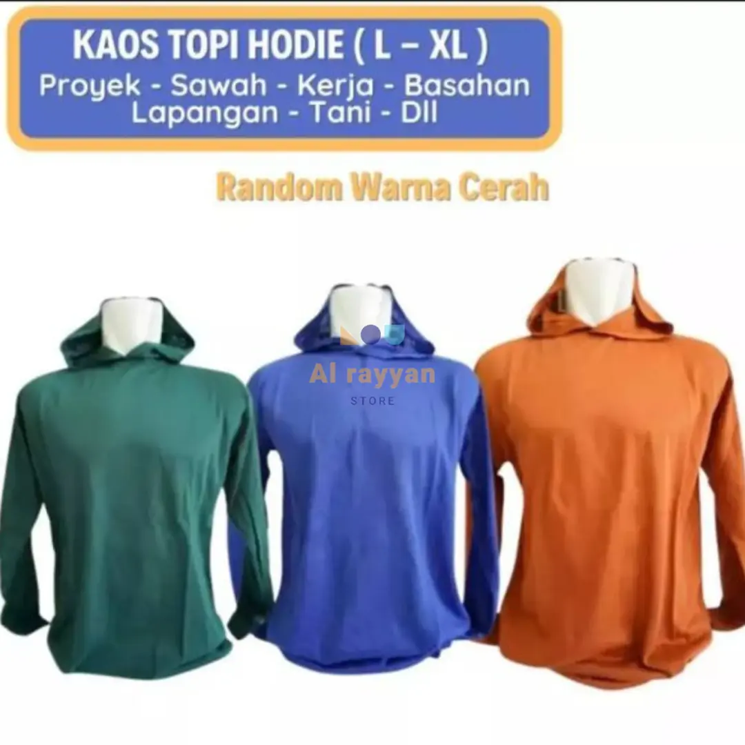 Paket 5 Pcs Kaos Sawah Contong Polos Pria Dewasa Lengan Panjang Kaos Topi Kaos Proyek Terbaru