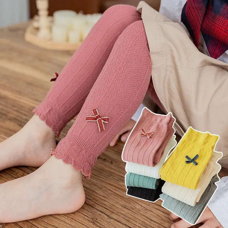 ALILA Hijab - Legging Anak Perempuan Import / Leging Impor Bayi / Celana Panjang Anak Perempuan Motif Pita Katun